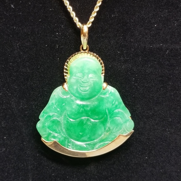 18k jade buddha pendant - Picture 3 of 5